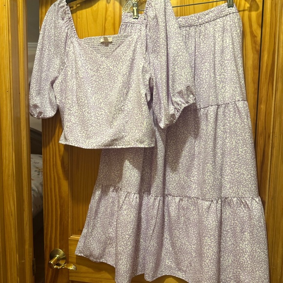 Riley & Rae Lilac Patterned Skirt Set - Picture 2 of 8